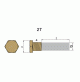 USA pencil anode universal type Complete with brass plug - ZINC + BRASS - 19mm-3/4" - TEC-E3 - Tecnoseal 